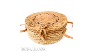 ata rattan hand woven handbags around motif ethnic bali design quality export